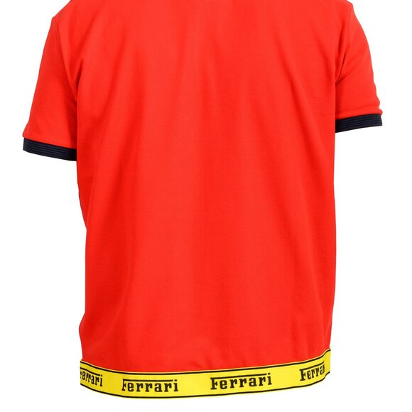 Scuderia Ferrari Men's Piquet Ferrari Tape Short Sleeve Polo Shirt US L IT 52 - Picture 4 of 7